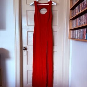 Red Sleeveless Cutout Maxi Dress – Size 4 (Unbranded)
